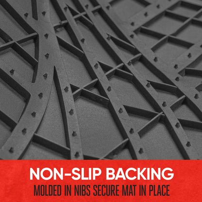 MotorTrend 4-Stück Zwei-Tone Non-Slip Heel Pad Vorderbodenmatten und Hinterbodenmatten - Heavy Duty, All Weather, Trimmen Sie, um zu passen