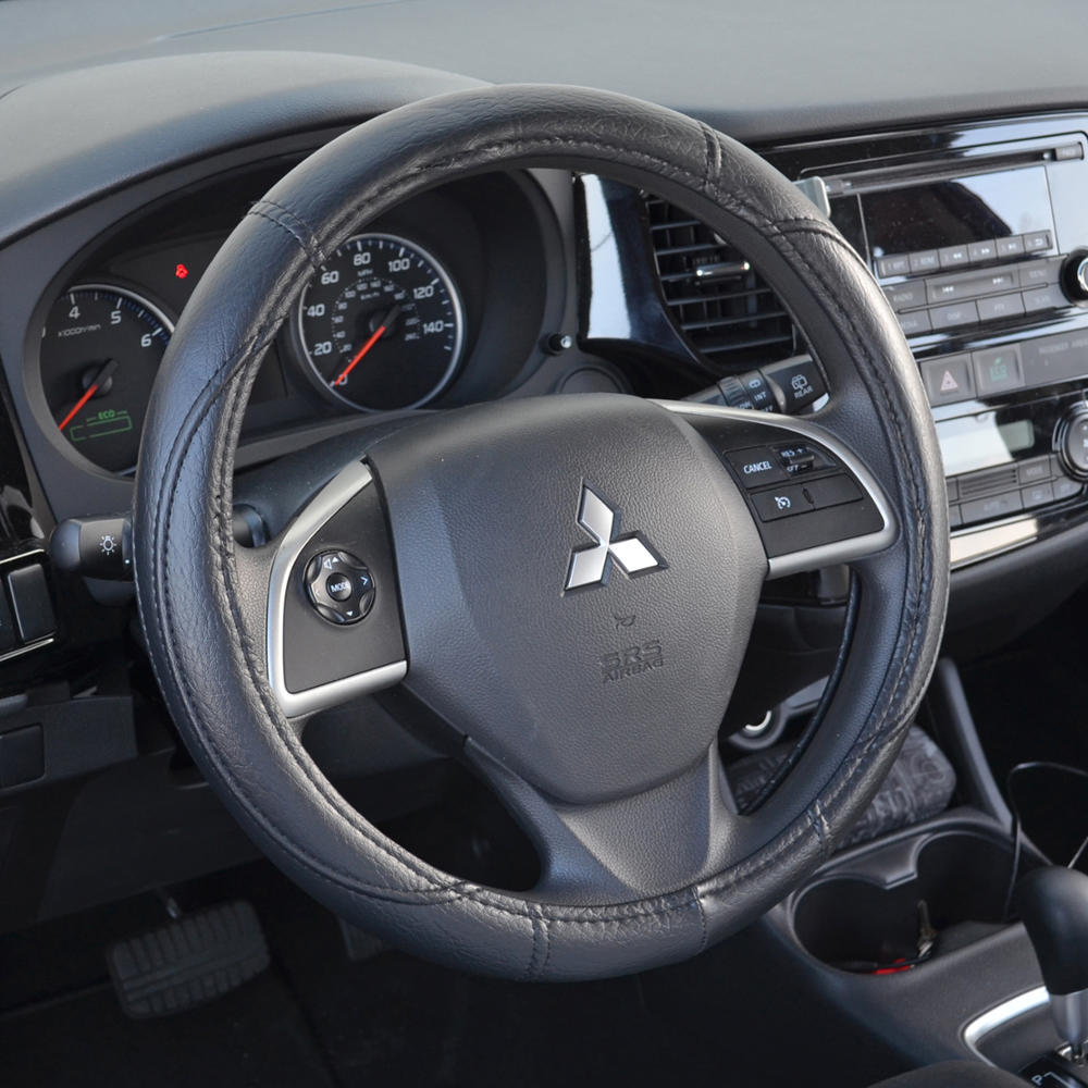 BDK Faux Leather Ergonomic Grip Steering Wheel Abdeckung (Fits 14.5' - 15.5')
