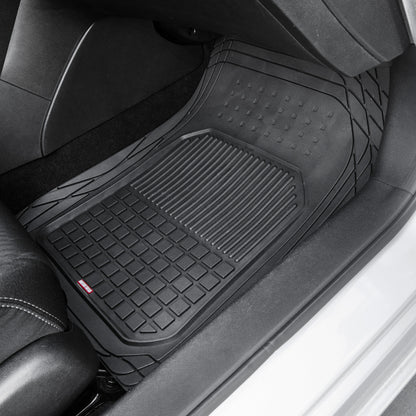 MotorTrend 4-Piece FlexTough Deep Dish Hybrid Groove Vorderbodenmatten und Hinterbodenmatten - Heavy Duty, All Weather, Trimmen Sie, um zu passen