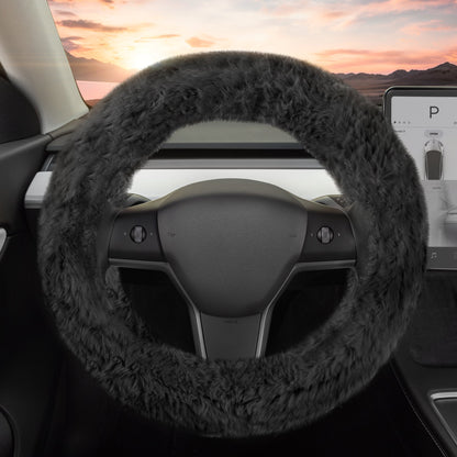 Carbella Soft Pink Fuzzy Lenkrad Abdeckung, Standard 15 Zoll Größe passt die meisten Fahrzeuge, niedliche Faux Pelz Auto Lenkung Abdeckung mit Soft Fluffy Furry Touch, Auto Zubehör für Frauen