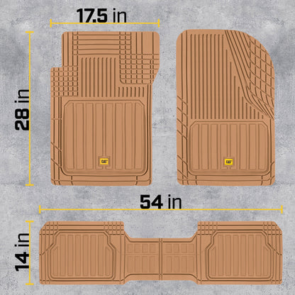 CAT 3-Stück ToughLiner Vorderbodenmatten und Hinterbodenmatten - Heavy Duty, All Weather, Trimmen, um zu passen