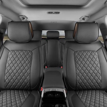 MotorBox 11-Piece Prestige Edition Premium Faux Leather Diamond Stitched Cushion Vordersitz- und Rücksitzabdeckungen