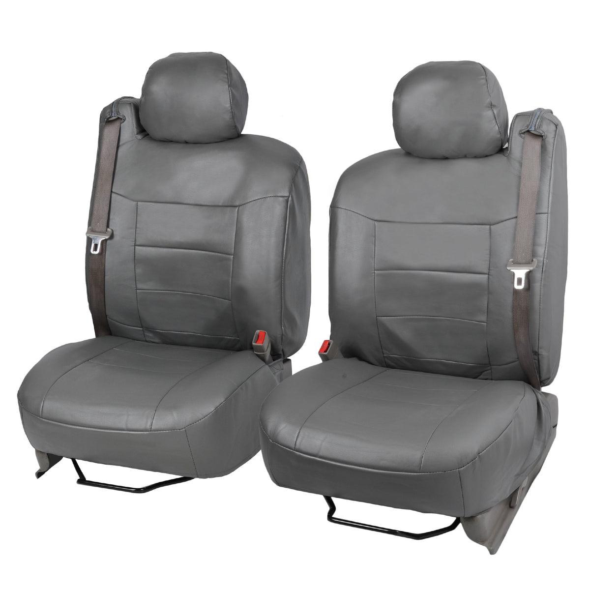 BDK 2-Pack Premium Faux Leder Vordersitze mit integrierten Sicherheitsgurtabdeckungen
