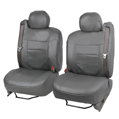 BDK 2-Pack Premium Faux Leder Vordersitze mit integrierten Sicherheitsgurtabdeckungen