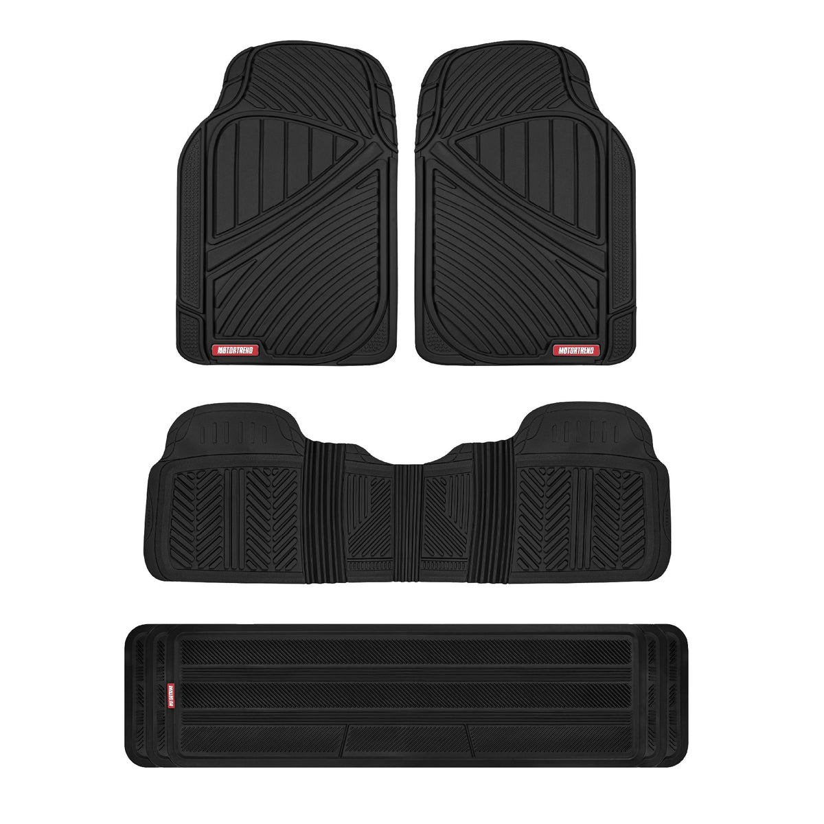 MotorTrend 4-Piece 3-Rows Extra-High Ridgeline Vorderbodenmatten, Mittelbodenmatte und Hinterbodenmatte