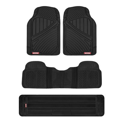 MotorTrend 4-Piece 3-Rows Extra-High Ridgeline Vorderbodenmatten, Mittelbodenmatte und Hinterbodenmatte
