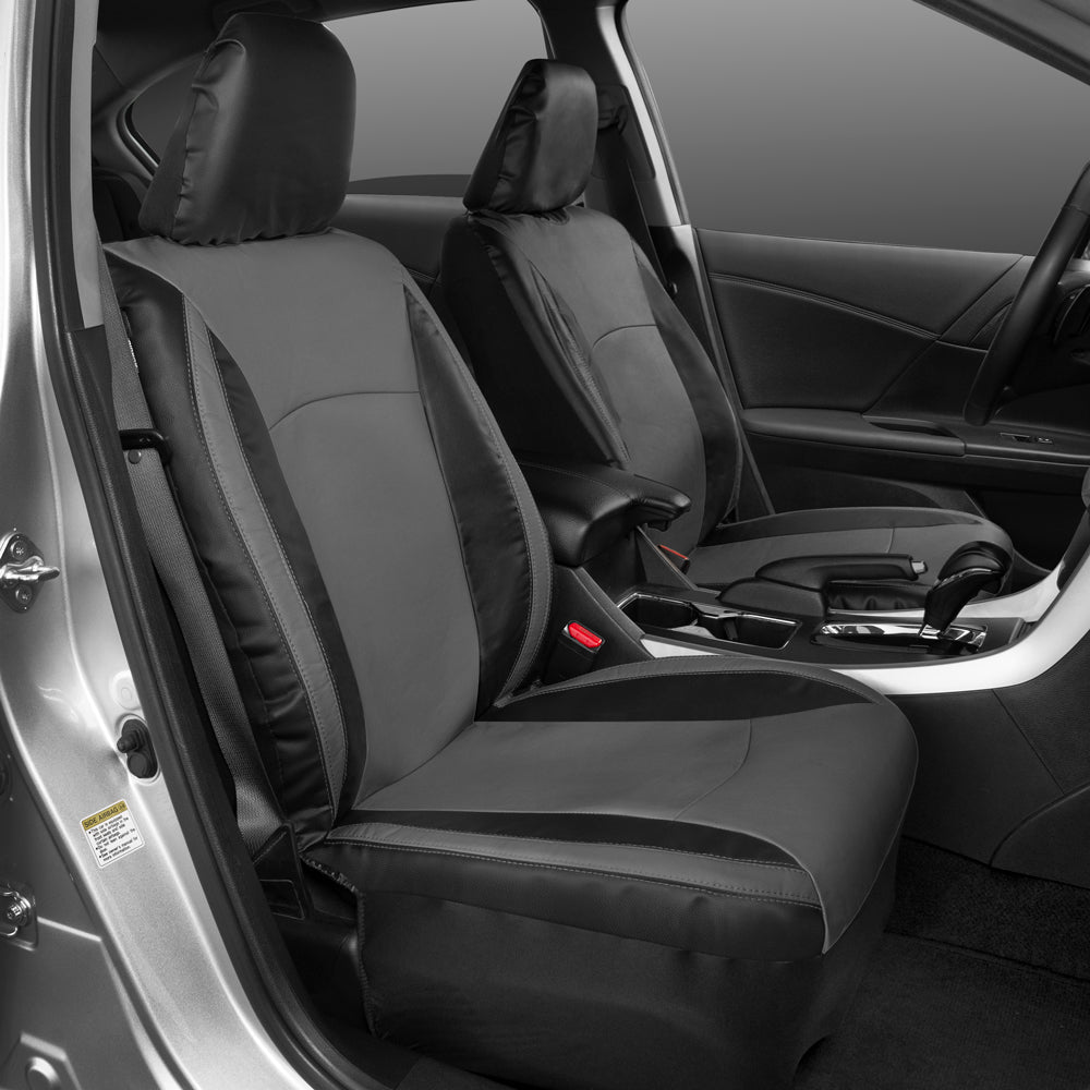 MotorTrend 2-Pack Premium Faux Leder Zwei-Tone Vordersitz Abdeckungen