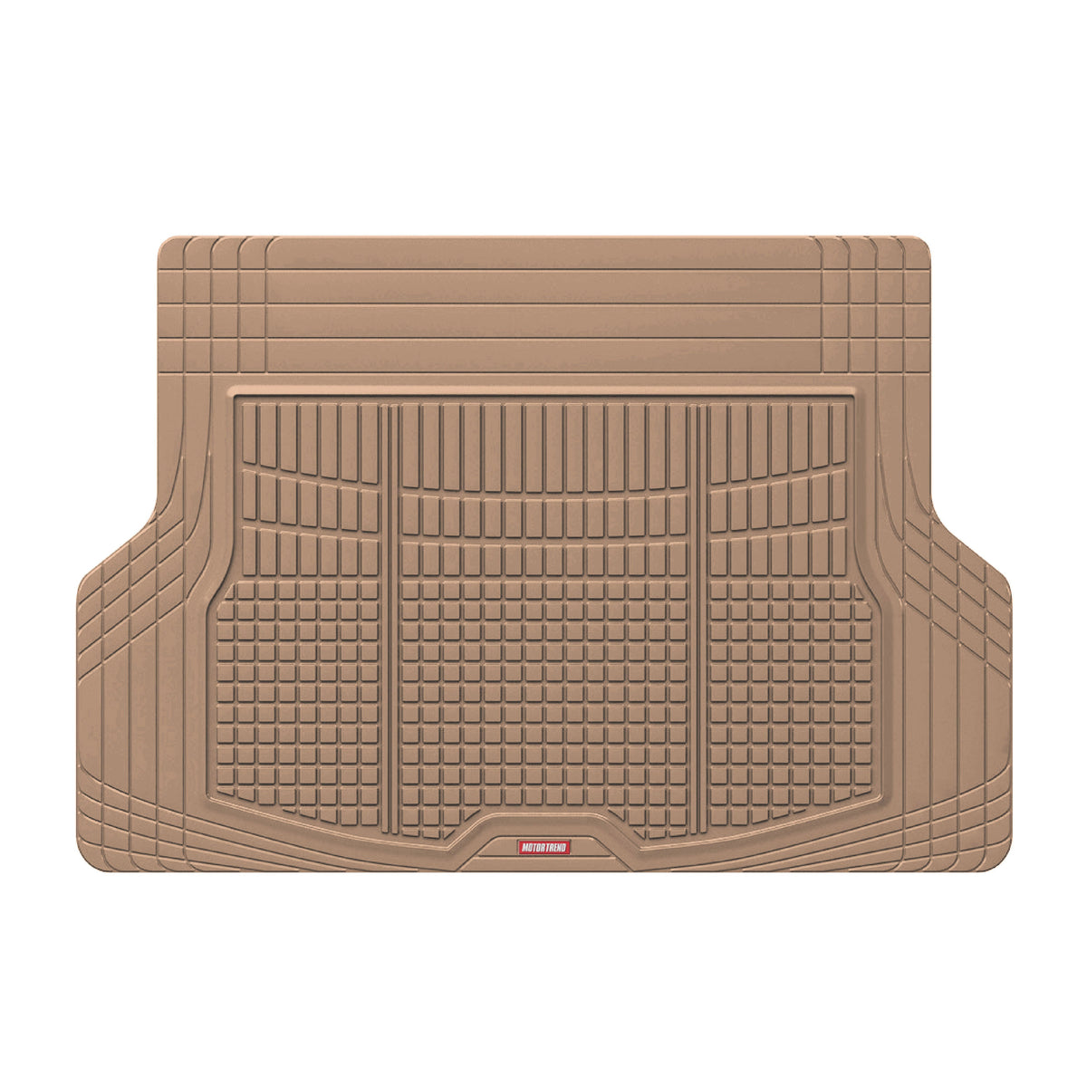 MotorTrend FlexTough Square Groove Trunk / Cargo Liner Mat - Heavy Duty, All Weather, Trim to Fit (54' x 37')