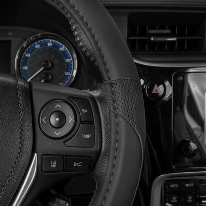MotorTrend Soft Touch Perforierte Mikrofaser-Lenkradabdeckung (Fits 14.5' - 15.5')