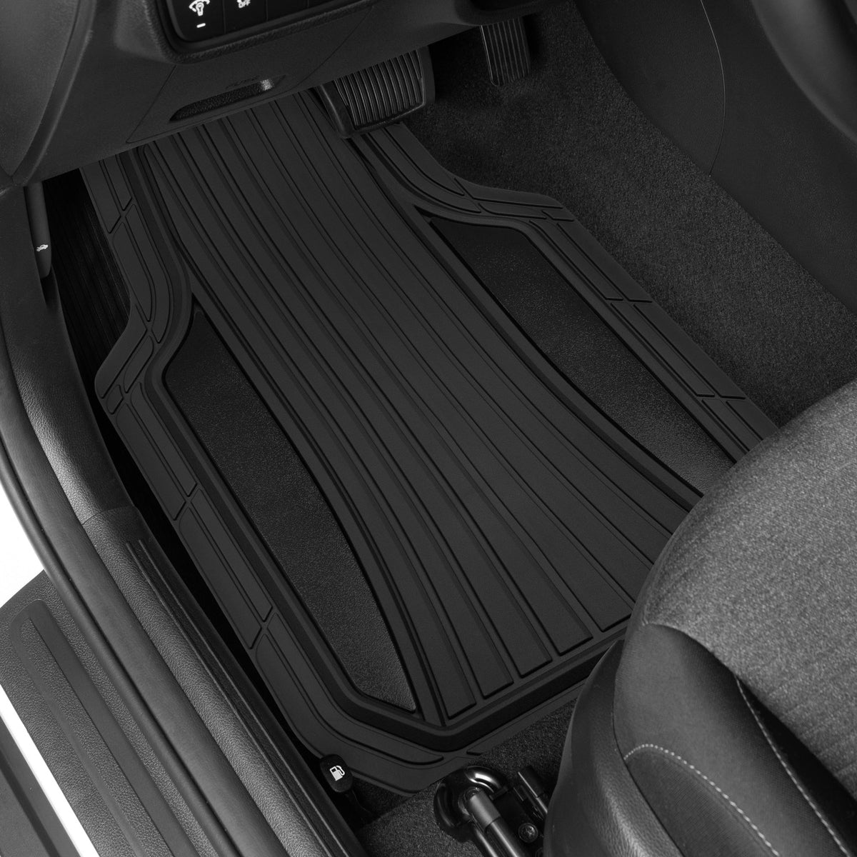 MotorTrend 4-Piece Shield Zwei-Tone Gloss Vorderbodenmatten und Hinterbodenmatten - Heavy Duty, All Weather, Trimmen Sie, um zu passen