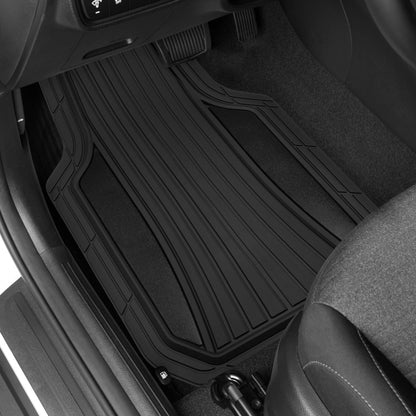 MotorTrend 4-Piece Shield Zwei-Tone Gloss Vorderbodenmatten und Hinterbodenmatten - Heavy Duty, All Weather, Trimmen Sie, um zu passen