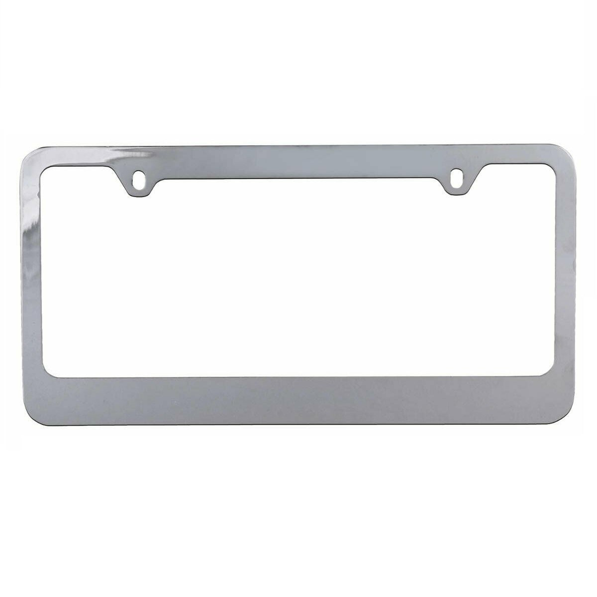 Rostbeständiges verchromtes Die-Cast-Edelmetall-Lizenzplattenrahmen / -halter Universalgröße - Blank Metal Design (Paket von 2)