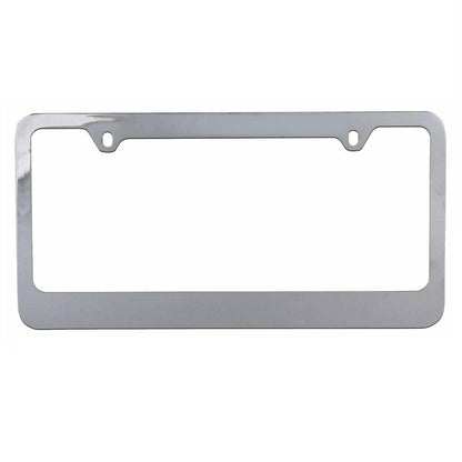 Rostbeständiges verchromtes Die-Cast-Edelmetall-Lizenzplattenrahmen / -halter Universalgröße - Blank Metal Design (Paket von 2)