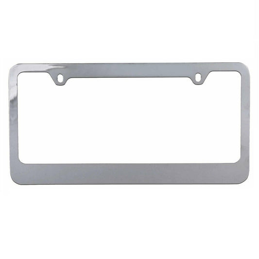 Rostbeständiges verchromtes Die-Cast-Edelmetall-Lizenzplattenrahmen / -halter Universalgröße - Blank Metal Design (Paket von 2)