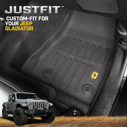 CAT 2-Stück JustFit 3D Frontliner Matten für Jeep Gladiator JL (2020 - 2026) - All Weather, Heavy Duty, Custom Fit