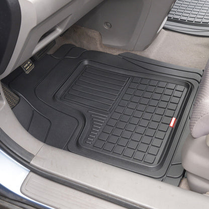 MotorTrend 4-Piece FlexTough Performance Plus Deep Dish Square Nuten Vorderbodenmatten und Hinterbodenmatten - Heavy Duty, All Weather, Trimmen, um zu passen