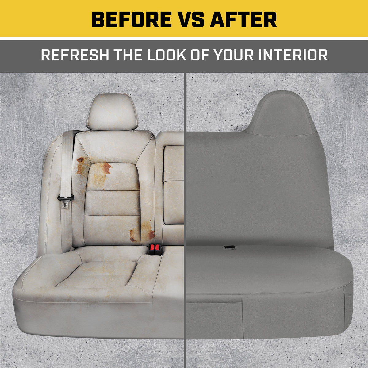 Cat® Custom Fit Vordersitzbezug für Ford F250 / F350 / F450 / F550 (1999-2007) - Langlebiger Oxford Gray Truck Seat Cover mit Utility Taschen, Ford F250 Super Duty Interior Cover