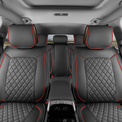 MotorBox 11-Piece Prestige Edition Premium Faux Leather Diamond Stitched Cushion Vordersitz- und Rücksitzabdeckungen