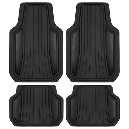 MotorTrend 4-Piece Shield Zwei-Tone Gloss Vorderbodenmatten und Hinterbodenmatten - Heavy Duty, All Weather, Trimmen Sie, um zu passen