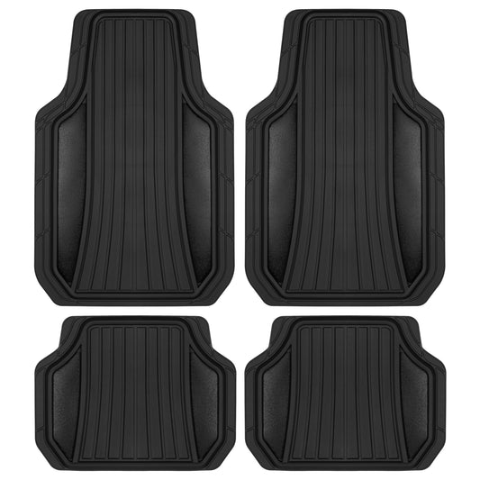 MotorTrend 4-Piece Shield Zwei-Tone Gloss Vorderbodenmatten und Hinterbodenmatten - Heavy Duty, All Weather, Trimmen Sie, um zu passen
