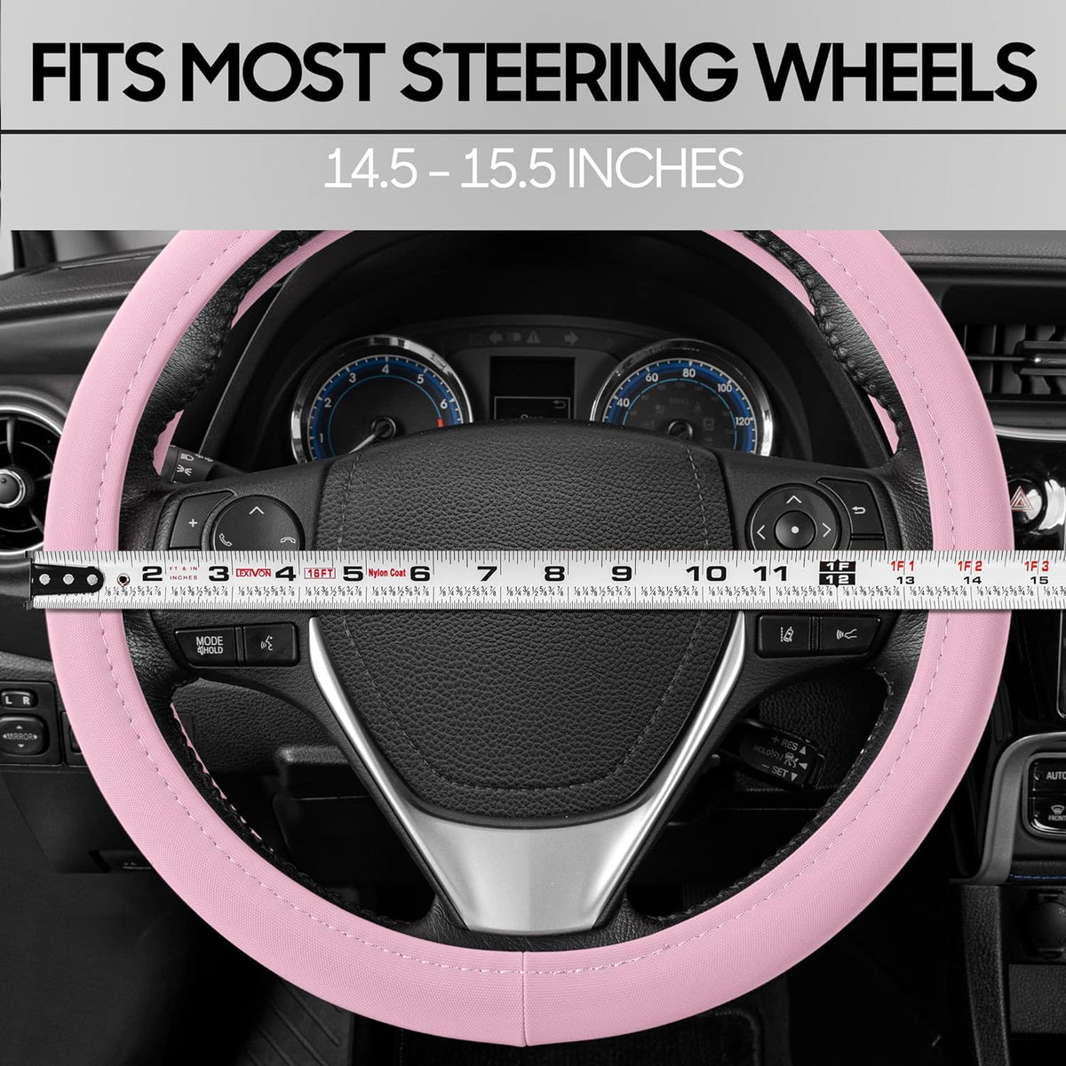 BDK Ultra Soft Blue Steering Wheel Cover für Frauen, Standard 15 Zoll Größe, niedlich Comfy Grip Faux Leder Auto Lenkrad Abdeckung für LKW Van SUV Auto (Mehrere Farben)