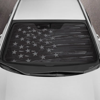 MotorTrend USA Vintage Flag Front Windschutzscheibe Sonnenschirm - Medium (65' x 33')