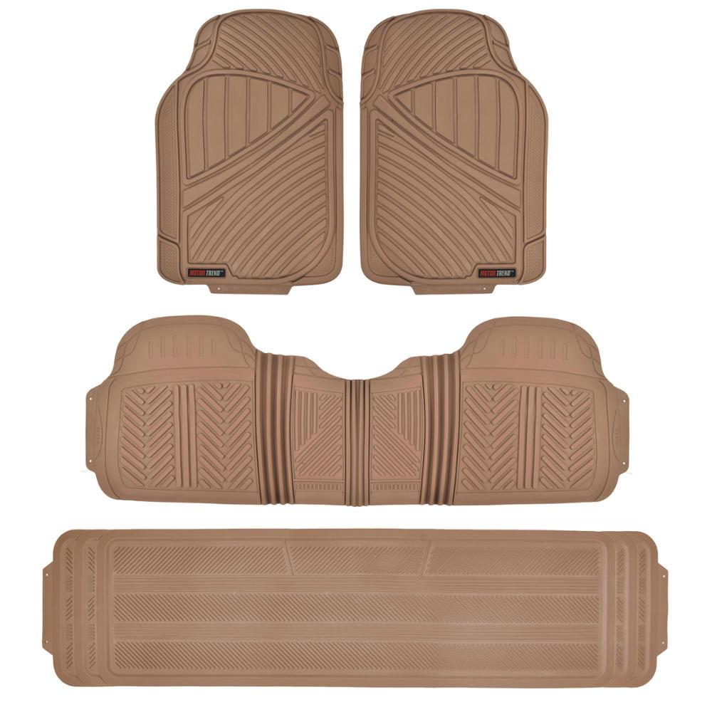 MotorTrend 4-Piece 3-Rows Extra-High Ridgeline Vorderbodenmatten, Mittelbodenmatte und Hinterbodenmatte