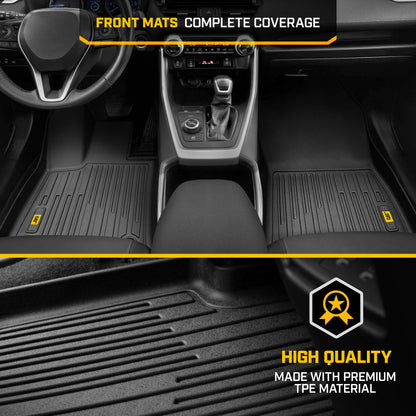 CAT® JustFitTM 3D-maßgeschneiderte Fußbodenmatten für Toyota RAV4 2019 2020 2022 2023 2024 - Heavy Duty Floor Liner Protection Laser gemessen, Toyota RAV4 Zubehör, Car Liner