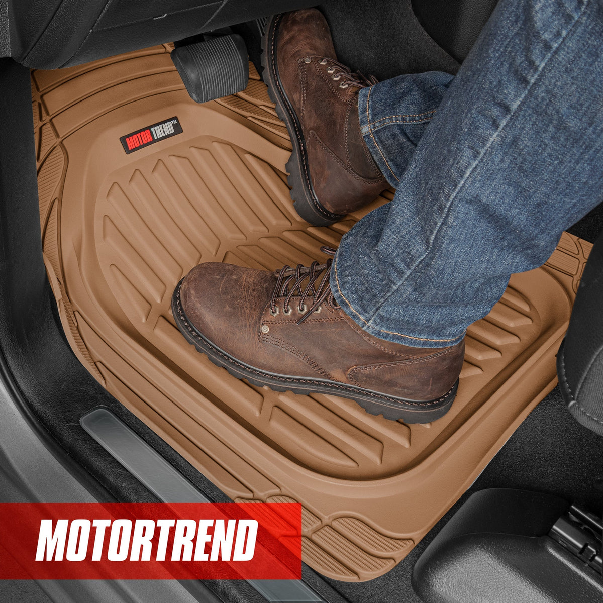 MotorTrend 4-Piece FlexTough Schildkröten Vorderbodenmatten und Hinterbodenmatten
