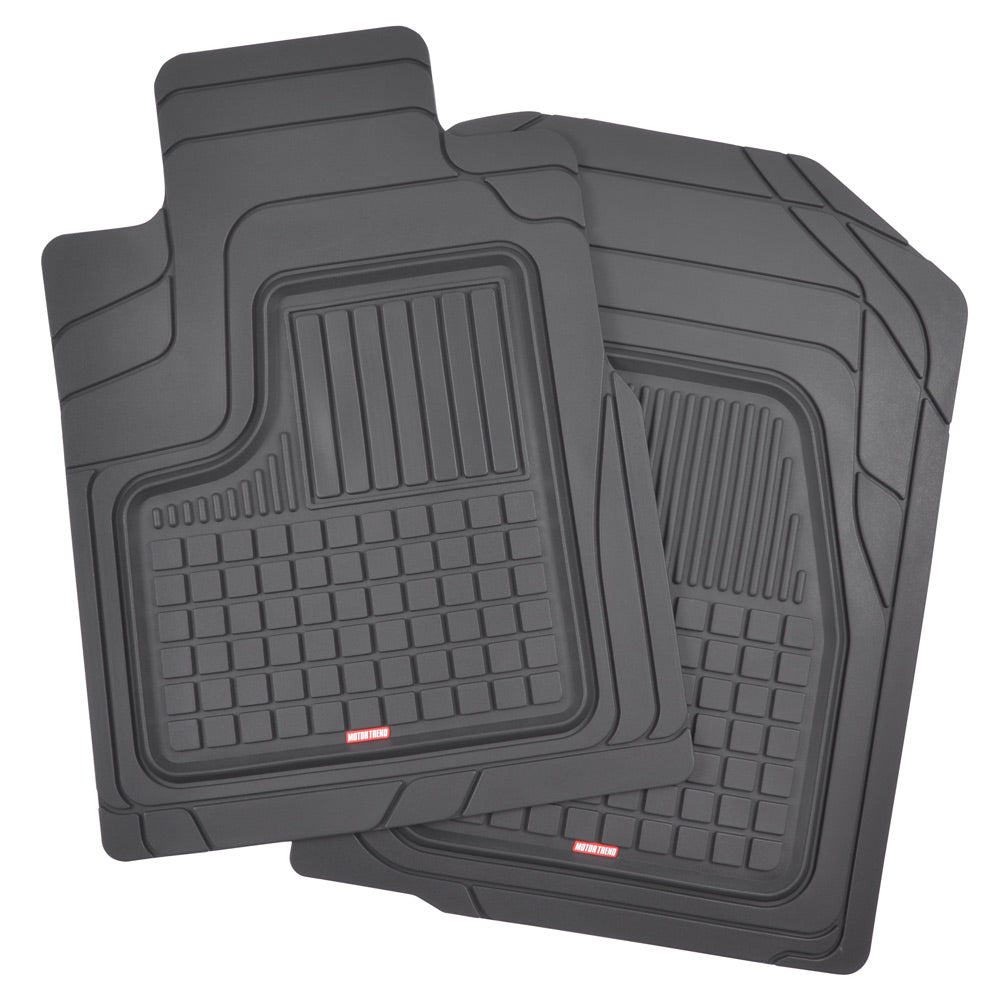 MotorTrend 4-Piece FlexTough Performance Plus Deep Dish Square Nuten Vorderbodenmatten und Hinterbodenmatten - Heavy Duty, All Weather, Trimmen, um zu passen
