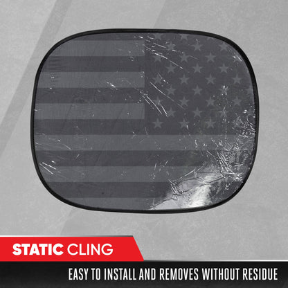 MotorTrend 2-Pack EasyCling American Black US Flag Window Sunshades (18' x 14')