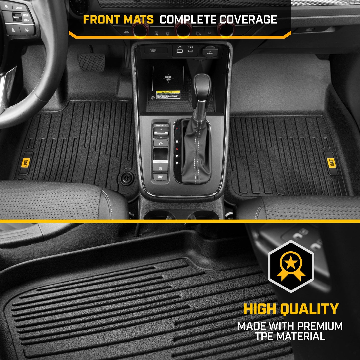CAT® JustFitTM 3D Custom Fit Fußbodenmatten für Honda CRV 2023, 2026 - Heavy Duty Floor Liner Protection Laser gemessen, Honda CRV Zubehör, Car Liner
