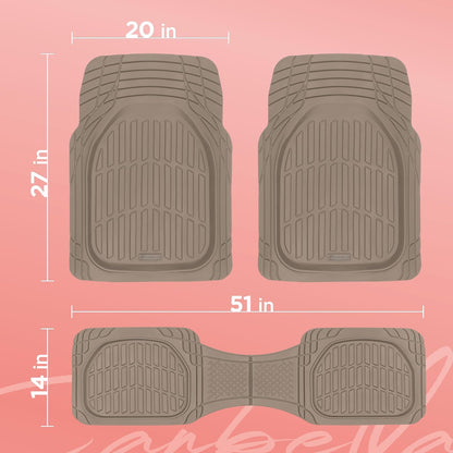 Autobodenmatten - FlexTough Deep Dish Rubber All Weather Protection für Autos SUV Trucks Beige Automotive Zubehör