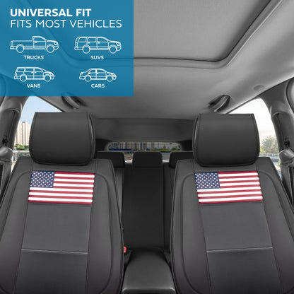MotorBox American Flag Seat Abdeckungen für LKW, Autos und SUV - Napa Leder US Car Seat Abdeckungen American Flag Truck Zubehör - Car Seat Abdeckung Patriotic American Flag Car Zubehör Autositz Protektor