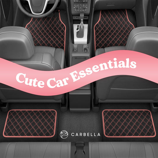 Carbella 4-teilige DiamondLuxe Vorderbodenmatten und Hinterbodenmatten - Pink