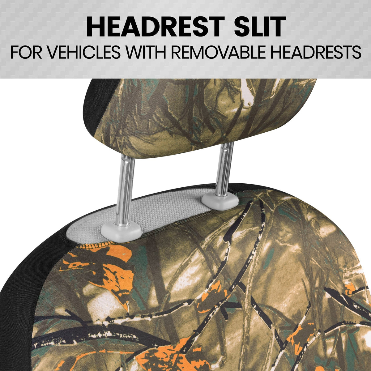 BDK 12-Piece Hunter Camo Vordersitzbezüge, Rücksitzbezüge, Sitzgurtpads und Lenkradbezüge (Fits 14.5' - 15.5')