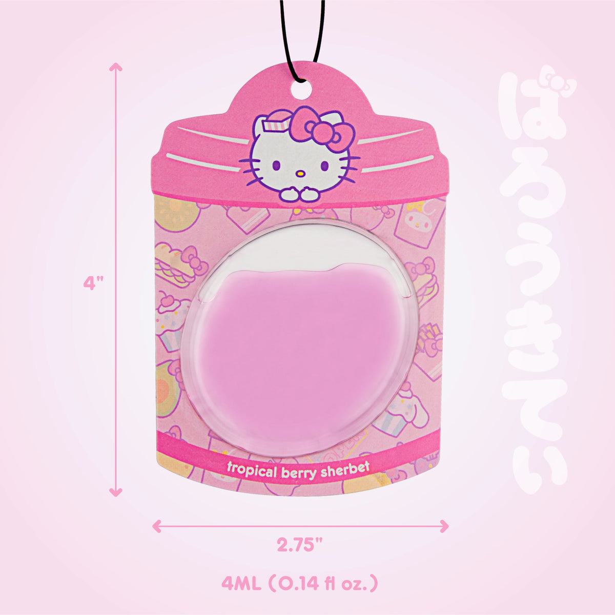 Hello Kitty und Freunde Car Air Freshener (Hello Kitty - Tropical Berry Sherbet) Hängender Gel Area Deodorizer, lang anhaltender Car Scents Air Freshener, niedliches Automotive Sanrio Zubehör Dekor, 2-Pack