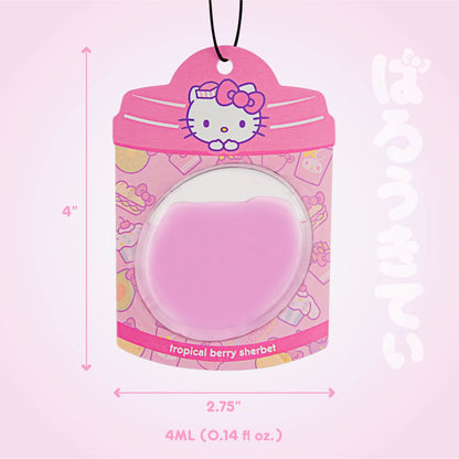 Hello Kitty und Freunde Car Air Freshener (Hello Kitty - Tropical Berry Sherbet) Hängender Gel Area Deodorizer, lang anhaltender Car Scents Air Freshener, niedliches Automotive Sanrio Zubehör Dekor, 2-Pack