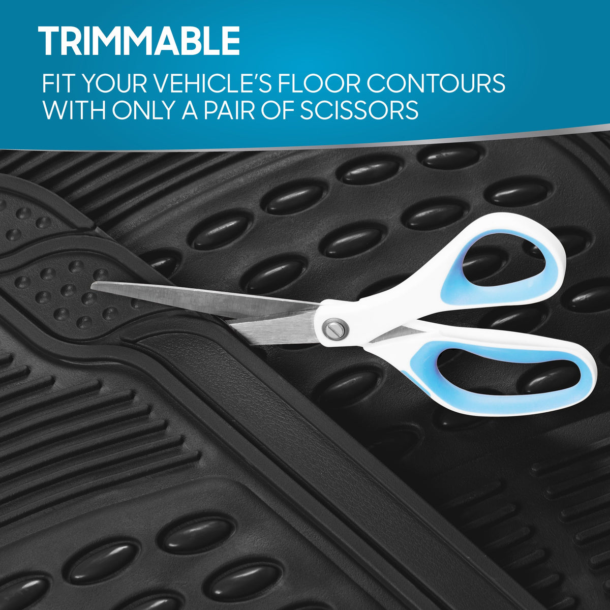 BDK 4-Piece Cushioned Grip Pad Vorderbodenmatten und hintere Bodenmatten - Heavy Duty, All Weather, Trimmen Sie, um zu passen