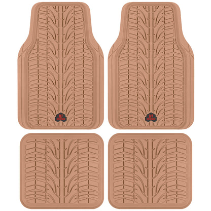 MotorTrend 4-Piece Grand Prix Reifenlaufflächen-Frontbodenmatten und Hinterbodenmatten - Heavy Duty, All Weather, Trimm to Fit