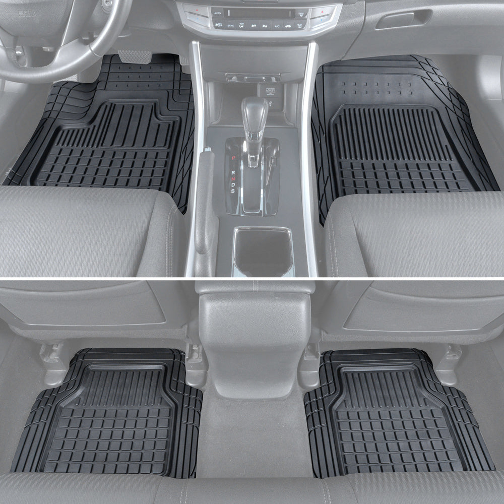 MotorTrend 4-Piece FlexTough Deep Dish Hybrid Groove Vorderbodenmatten und Hinterbodenmatten - Heavy Duty, All Weather, Trimmen Sie, um zu passen