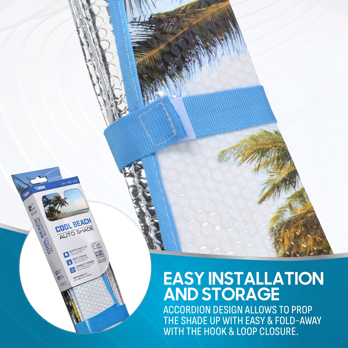 BDK Palm Tree Tropical Island Sunset Front Windschutzscheibe Sonnenschirm (58' x 27')