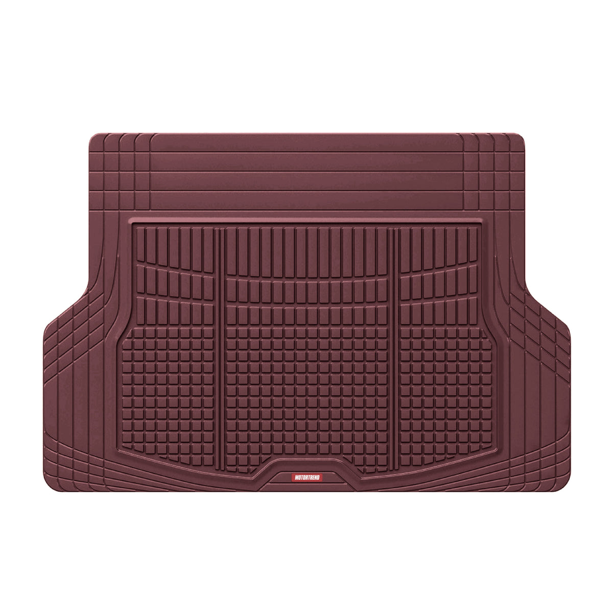 Motor Trend FlexTough Rear Cargo Mat - Heavy-Duty Trimmable Car Trunk Mat für die Rückseite des SUV, Universal Rear Cargo Liner für SUV, Flexible Trunk Liner, Automotive Floor Mats & Cargo Liners (Burgundy)