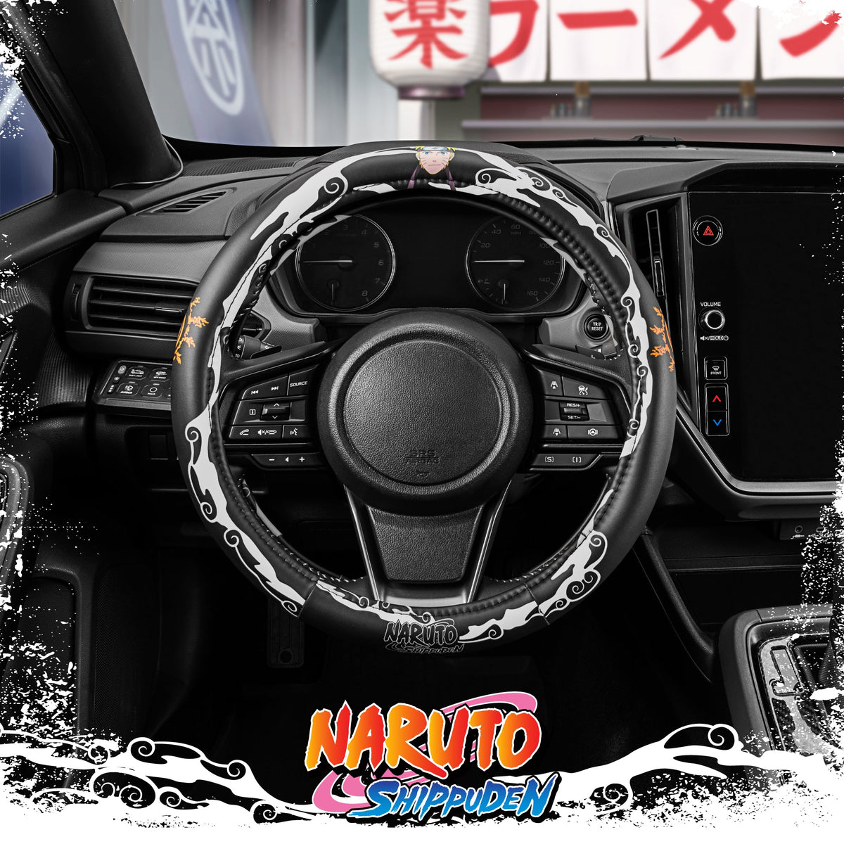 Naruto Shippuden Car Lenkrad Abdeckung, 15 Zoll Anime Lenkrad Abdeckung, gepolsterte Soft Comfortable Cover Anime Car Zubehör für Männer Frauen, Kirigakure