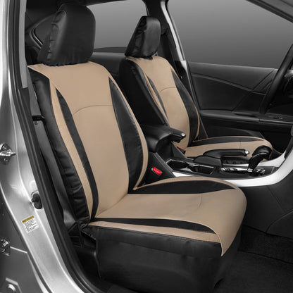 MotorTrend 2-Pack Premium Faux Leder Zwei-Tone Vordersitz Abdeckungen