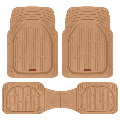MotorTrend 3-Piece FlexTough Deep Dish Vorderbodenmatten und Hinterbodenmatte - Heavy Duty, All Weather, Trimmen Sie, um zu passen