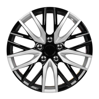 BDK 4-Pack Premium Zwei-Tone 16' Universal Fit Hubcap Abdeckungen für Räder und Felgen (Multi-Speichen) - Ersatz, Snap On, OEM-Stil