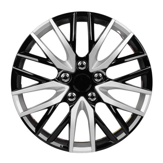 BDK 4-Pack Premium Zwei-Tone 16' Universal Fit Hubcap Abdeckungen für Räder und Felgen (Multi-Speichen) - Ersatz, Snap On, OEM-Stil