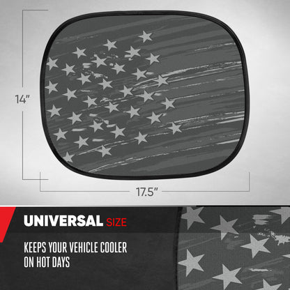 MotorTrend 2-Pack EasyCling Amerikanische Vintage Black US Flag Window Sonnenschirme (18' x 14')