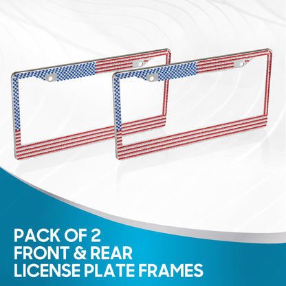 Rostbeständiges verchromtes Die-Cast-Edelmetall-Lizenzplattenrahmen / -halter Universalgröße - Blank Metal Design (Paket von 2)